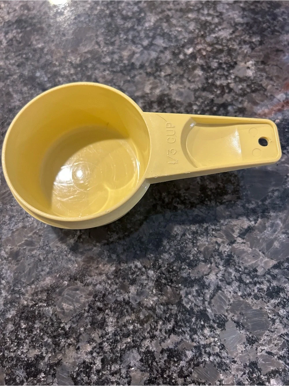 Vintage Tupperware Yellow Measuring Cup 1/3 Cup # 765-4 Replacement Made in USA.